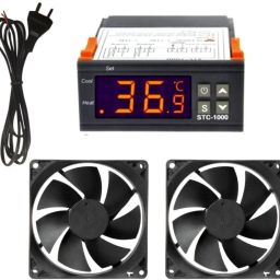 STC-1000 Digital Temperature Controller LED Temp Control Thermostat 110V Heating Cooling Relay NTC Sensor Incubator Multipurpose Controller & 1 2 Pin AC Power Cord (Cable) 2 mtrs & 2 3Inch Cooling Fan Temperature Sensor and Controller Electronic Hobby Kit-image-59
