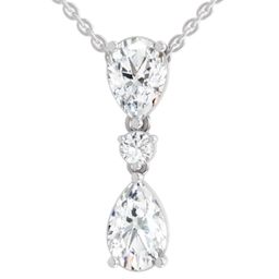 SparklesLab Grown Diamond 4.05 Ct Pear & Round Diamond Pendant Necklace for Women-image-92