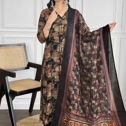 Aaghnya Women Printed Regular Kurta with Palazzos & With Dupatta-picture-45