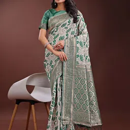 DIVASTRI Women Woven Design Zari Banarasi Saree-picture-11