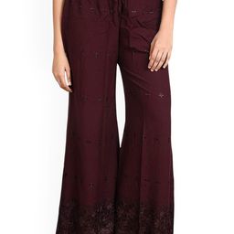 MIXFIT Women Ethnic Motifs Embroidered Relaxed Fit Mid-Rise Trousers-picture-33