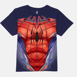 YK Marvel Boys Spider-Man Graphic Printed Round Neck Regular Fit T-shirt-image-67