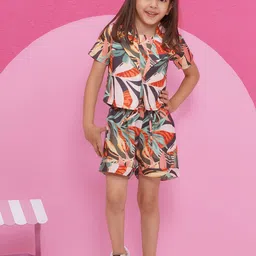 Aj DEZInES Girls Printed Shirt with Shorts-image-88