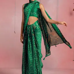KALINI Floral Poly Chiffon Saree-image-9