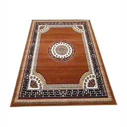 Samjeeda Handloom carpets Black Geometric Anti-Skid Polyester Carpet-20
