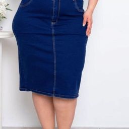 Tripursundari Fashion Women Plus Size Straight Denim Skirt-image-64