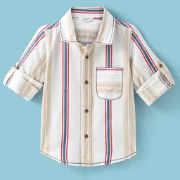Infinity Boys Tailored Fit Multi Stripes Opaque Striped Casual Shirt-image-80