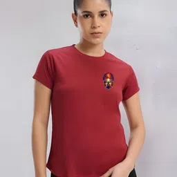 TRENDSATTIRE Women Placement Printed Regular Fit T-shirt-picture-4