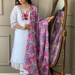 URMIR FASHION White Poly Chanderi Kurta Sets-image-67