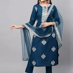 SUPPAR SLEAVE Women Silk Blend Kurta Sets-image-37