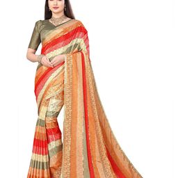 DIVASTRI Orange pure georgette saree-picture-31