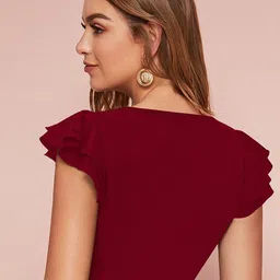CORSICA Flutter Sleeve Crop Top image 4