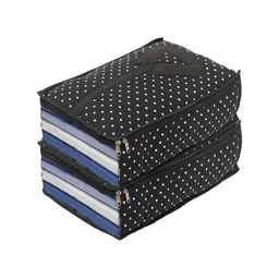Kuber Industries Set Of 2  Black Shirt Organisers-24