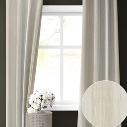 RIDHAAN Cream Coloured 2 Pieces Room Darkening Window Curtains-38