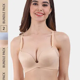 Amour Secret Pack of 2 Lightly Padded All Day Comfort Seamless Push-up Bra-picture-14
