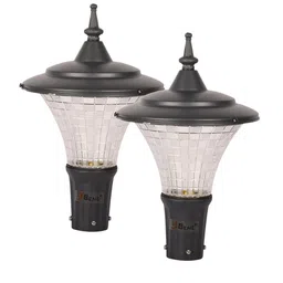 BENE Grey & Transparent 2 Pieces Textured Aluminium Outdoor Lamps-image-18