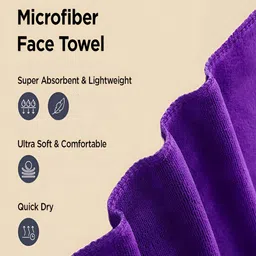 Kuber Industries Purple 2 Pieces 400 GSM Microfiber Soft Quick Dry Face Towels-picture-18