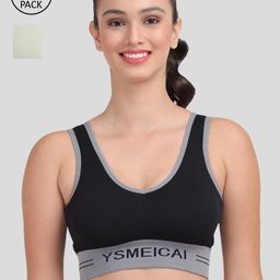 Amour Secret Black & Green Pack of 2 Rapid Dry Sports Bra-image-47