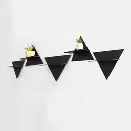 RANDOM Set of 5 Black MDF Triangular Wall Shelves image 2