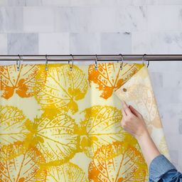 ArtzFolio Yellow Printed Waterproof Shower Curtain-image-22