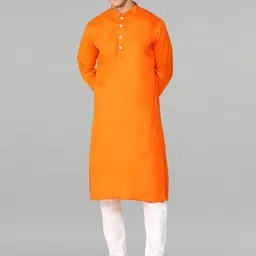 PulseIQ Men Regular Pure Cotton Kurta with Trousers-picture-3
