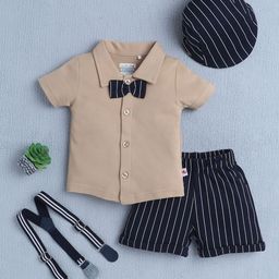 BUMZEE Boys Short Sleeves Pure Cotton Shirt With Shorts & Suspender-image-60