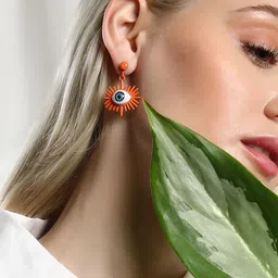 SOHI Evil Eye Ray Drop Earrings-36