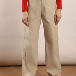 FCK-3 Women Wide Leg High-Rise Stretchable Cargo Jeans-image-91