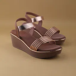 Ozuri 13620 Embellished Party Metallic Wedge Sandals-picture-35