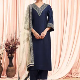 SKYLEE Women Floral Embroidered Kurta with Trousers & Dupatta-picture-25