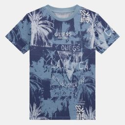 GUESS kids Boys Graphic Printed Round Neck Cotton T-shirt-image-91