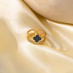 Designs & You Gold-Plated Crystals-Studded Anti-Tarnish Finger Ring-image-90
