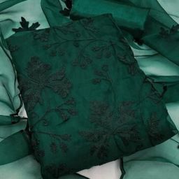Peachmode Green Embroidered Unstitched Dress Material-image-2