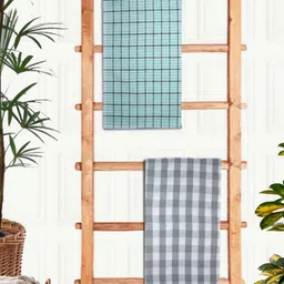 Aura Grey & Green 2 Pieces Printed Cotton 210 GSM Bath Towel-16