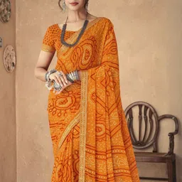 THE FASHION ATTIRE Ethnic Motifs Bandhani Printed Saree-picture-13