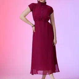 Raiyani Fashion Georgette Fit & Flare Midi Dress-picture-15