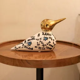 curiocasa White & Gold-Toned Goldies With Grace Curio Showpiece-image-9