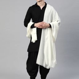 WEAVERS VILLA Poly Wool Self Design Men Shawl-image-87