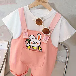 LULU & SKY Kids Printed Dungaree With T-Shirt-image-27