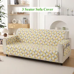 HOKIPO Yellow & White 3 Seater Sofa Cover Mat-image-22