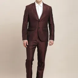 Turtle Men Tailored-Fit Single-Breasted 2 Piece Formal Suit-image-4
