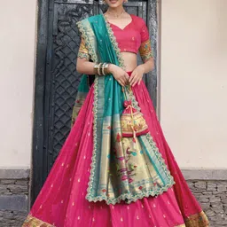 LOOKNBOOK ART Ready to Wear Lehenga & Unstitched Blouse With Dupatta-image-95