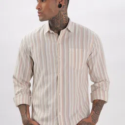 BS BLUE SQUAD Men Slim Fit Multi Stripes Opaque Striped Casual Shirt-picture-6