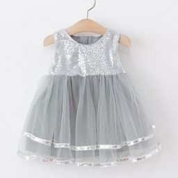 LULU & SKY Girls Sequinned Back Bow Detail Fit & Flare Dress-image-57