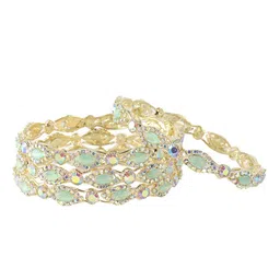 LAVAZZA Set Of 4 Amercian Diamond & Zircon Studded Bangles image 4