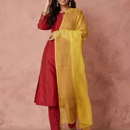 Fabindia Checked Woven Design Dupatta-image-35