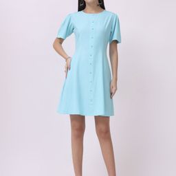 VINISHAA KLOTHING Women Round Neck Flared Sleeves A-Line Dress-image-23