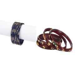 SOMIL Set of 16 Blue Alloy Artificial Stones & Beads Bangles-image-89