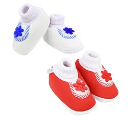 NESKA MODA Red Cotton Booties-image-59