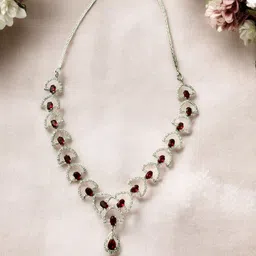 Anouk Rhodium-Plated Cubic Zirconia-Studded Jewellery Set image 4
